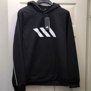 Adidas Black Hoodie Sweatshirt Size-L